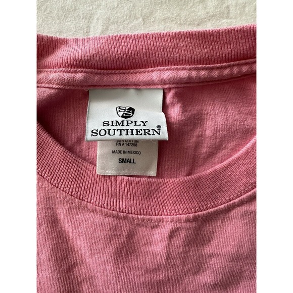SIMPLY SOUTHERN "Lil Salty but Sweet" Pineapple Pink Small T-shirt Long Sleeve - Picture 6 of 11